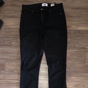 Paige frayed bottom black jeans size 28